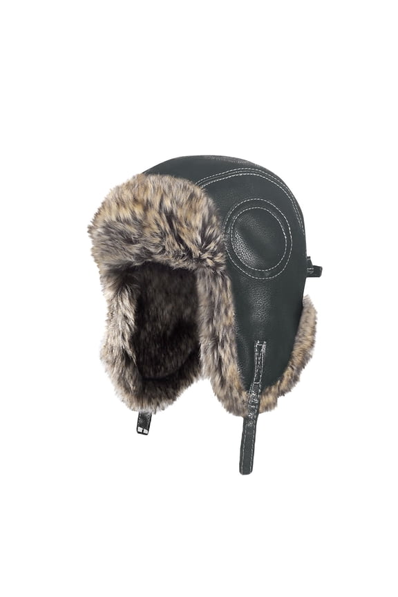 Cold Weather Faux Fur Ear Flap Trapper Hunter Hat Unisex Thermal Thick Padded Winter Hat Trooper Cap