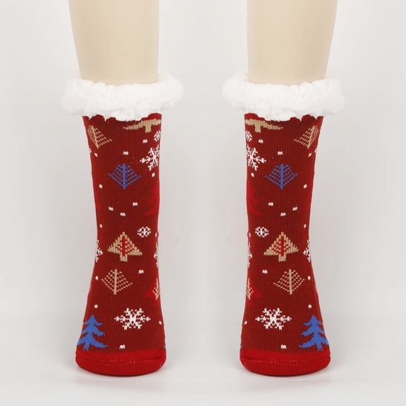 Cold Weather Fuzzy Socks for Women - Thermal Fleece Lined & Non-Slip Soles