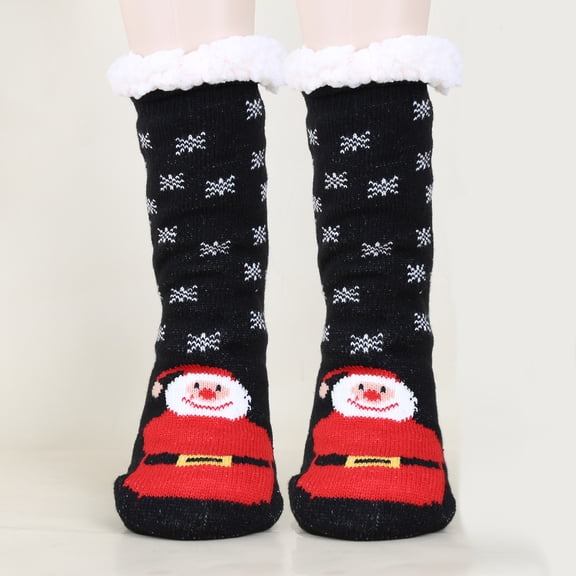 Cold Weather Fuzzy Socks for Women - Thermal Fleece Lined & Non-Slip Soles
