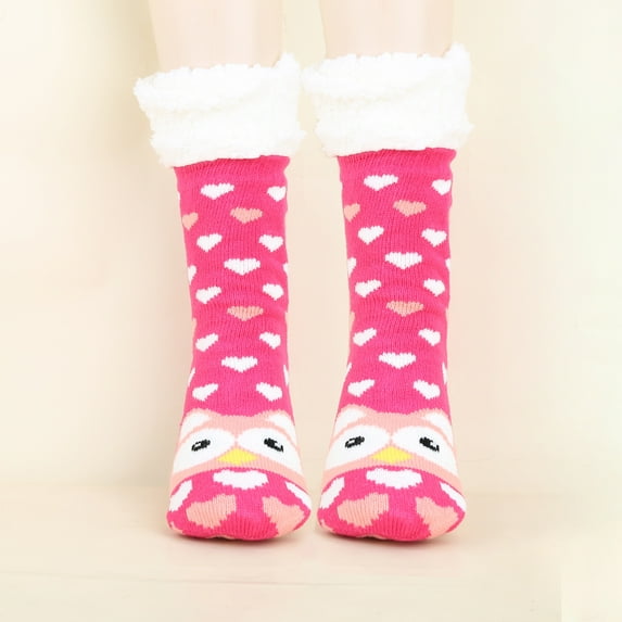 Cold Weather Fuzzy Socks for Women - Thermal Fleece Lined & Non-Slip Soles