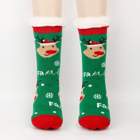 Cold Weather Fuzzy Socks for Women - Thermal Fleece Lined & Non-Slip Soles