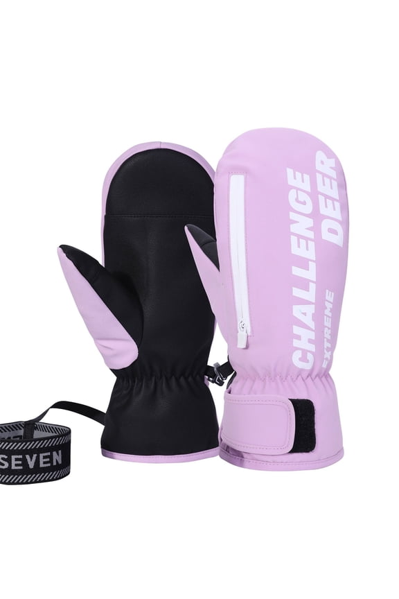 Cold Weather Gloves, Heavy Duty Waterproof Gloves for Extreme Outdoor Activities & Winter Sports Purple