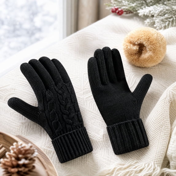 Cold Weather Gloves for Women Touchscreen Cable Knit Winter Gloves ...
