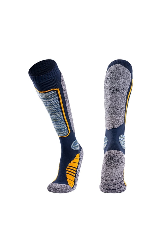 Cold Weather Hiking Socks, Heavy Duty Over the Calf Socks for Hunting, Snowshoeing, Winter Work & Thermal Insulation Blue