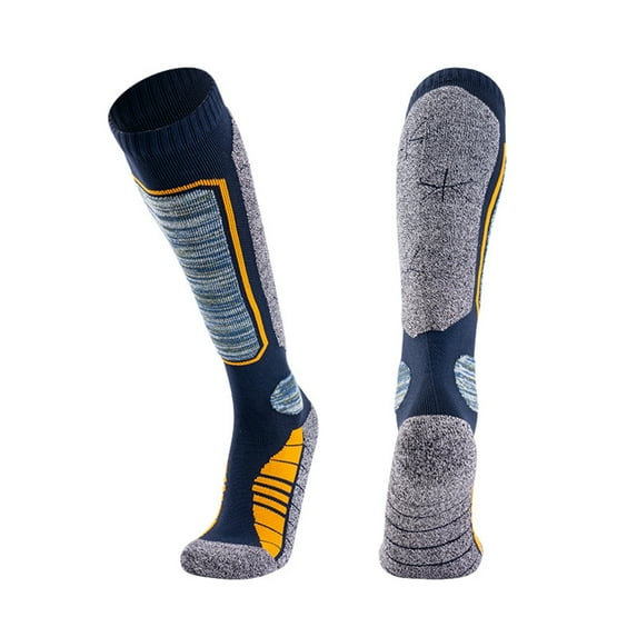 Cold Weather Hiking Socks, Heavy Duty Over the Calf Socks for Hunting, Snowshoeing, Winter Work & Thermal Insulation Blue