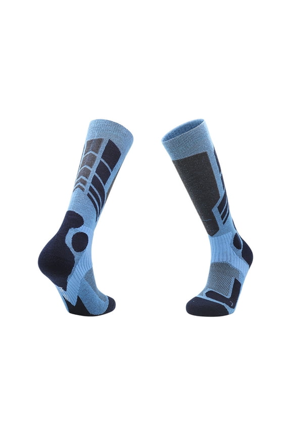 Cold Weather Hiking Socks, Heavy Duty Over the Calf Socks for Hunting, Snowshoeing, Winter Work & Thermal Insulation Blue