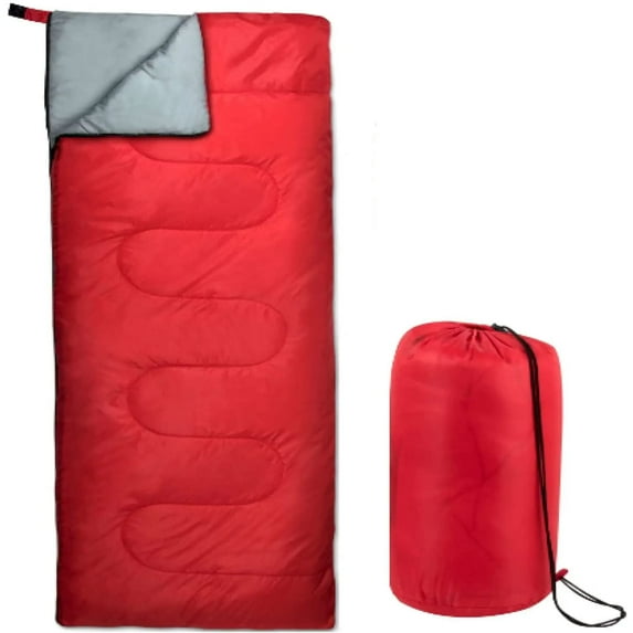 Cold Weather Hooded Sleeping Bag for Adults, Kids, Homeless, Camping, Indoors & Outdoors in Red 71"L x 30"W