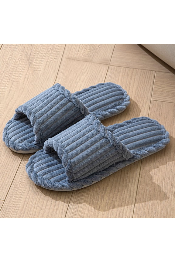 Cold Weather House Slippers For Women Cotton Linen Slippers With Soft Quilted Solid Color Slippers Arch Support Washable Couple'S Slipper Indoor Home Shoes