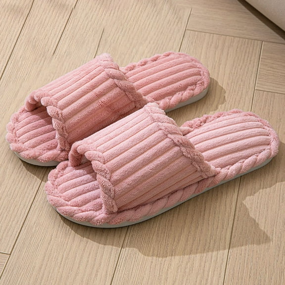Cold Weather House Slippers For Women Cotton Linen Slippers With Soft Quilted Solid Color Slippers Arch Support Washable Couple'S Slipper Indoor Home Shoes