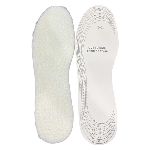 Cold Weather Insoles With Lambswool Like Padding And Latex Support Cuttable Warm Winter Shoe Insoles For Kid Men Women