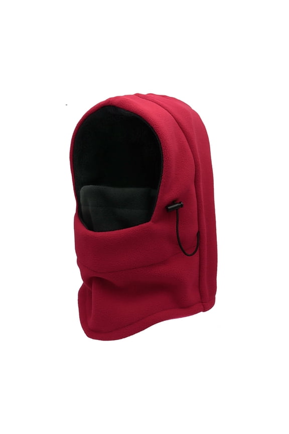 Cold Weather Ski Mask for Men Women Water Resistant Windproof Fleece Thermal Face Mask for Hunting Cycling-(Red+Black)