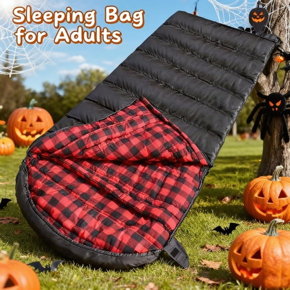 Cold Weather Sleeping Bag for Adults, Heavy Duty XXL Oversized Sleeping Bag for Winter Camping In 18F, Halloween & Christmas Gift Idea with Compression Sack