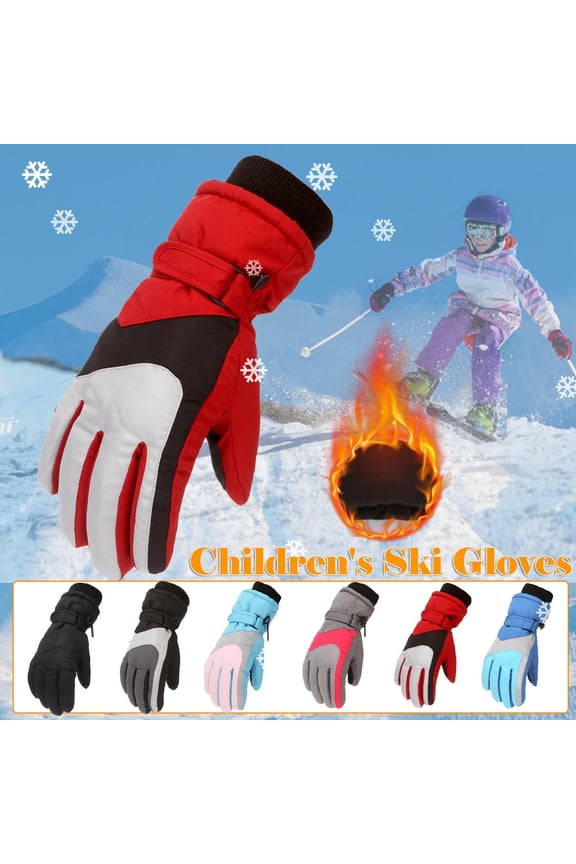 Cold Weather Thick Warm Gloves for Kids 4-16 Years Toddler Girls Boys Snow Gloves Kids Ski Winter Gloves Windproof Children Warm Gloves