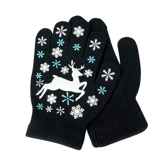 Cold Weather Thick Warm Gloves for Kids Childrens Gloves Cute Deer Printed Cute Gloves Warm And Versatile Gloves on Clearance