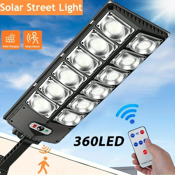 Cold White 6500K Solar Street Lights Outdoor, Motion Sensor, Commercial ...