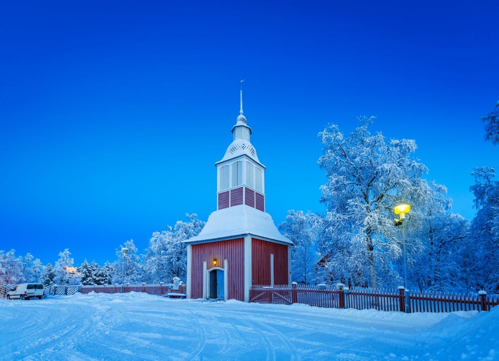 Cold winter with temperatures going to -47 celsius Lapland Sweden Canvas Art - Panoramic Images (27 x 9)