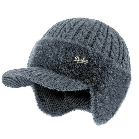 ColdShield Trapper Blocking Knitted Hats, Soft Breathable Fabric, Moisture Wicking Comfort, Baseball Beanie for Men(Gray)