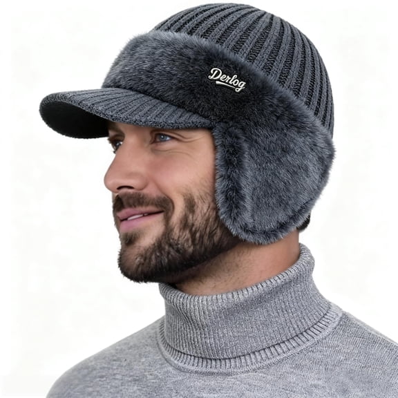 ColdShield Trapper Blocking Knitted Hats, Soft Breathable Fabric, Moisture Wicking Comfort, Baseball Beanie for Men