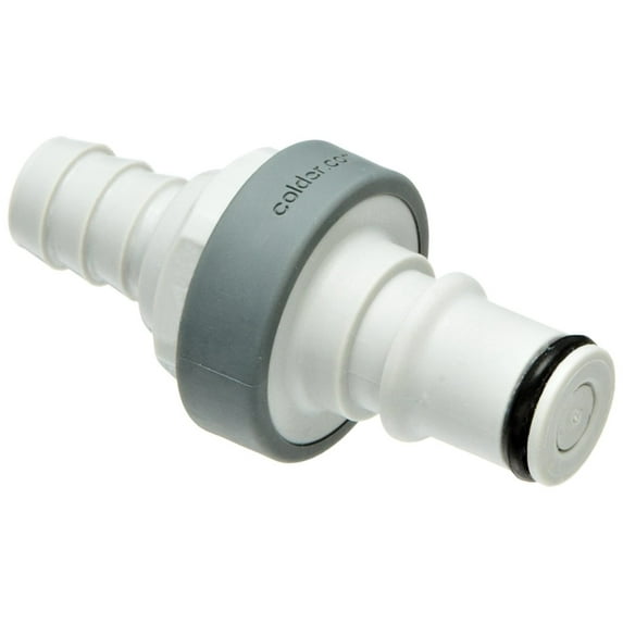 Colder NS4D22004 Polypropylene/ABS Tube Fitting, Insert, Shutoff, In-Line, 1/4" Insert x 1/4" Barb CA1