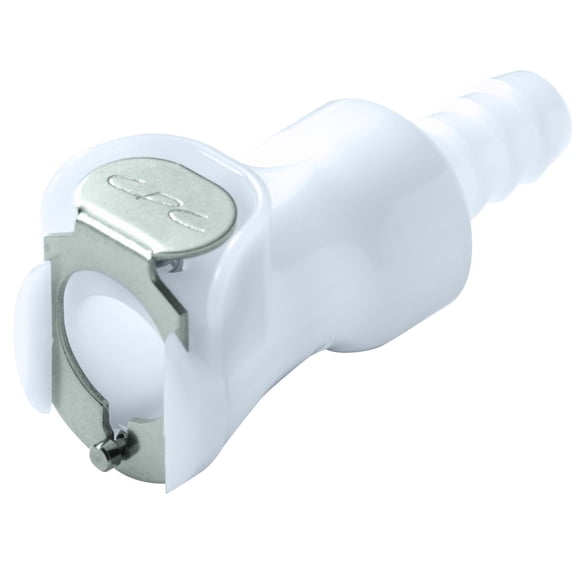 Colder PMCD1702 Acetal Tube Fitting, Coupler, Shutoff, In-Line, 1/8" Flow Coupler x 1/8" Barb CA1