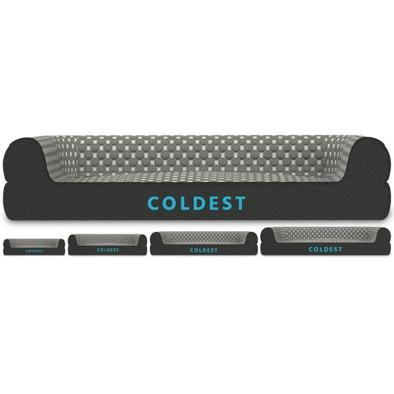 Coldest Cozy Dog Bed - Cooling Medium Dog Beds - Washable Removable Cover Comfortable and Anti Slip (Large, Grey)