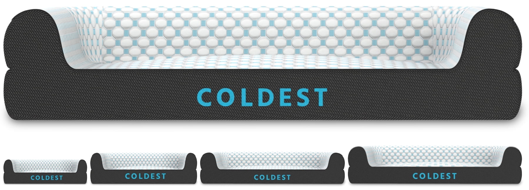 Coldest Cozy Dog Bed - Cooling Memory Foam, Washable Cover, Anti-Slip Bottom (Medium, Grey)