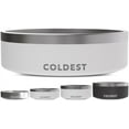 thumbnail image 1 of Coldest Dog Bowl - Stainless Steel Non Slip No Spill Proof Skid Metal Insulated Dog Bowls, Cats, Pet Food Water Dish Feeding for Large Medium Small Breed Dogs (42 oz, Epic White), 1 of 9