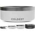 thumbnail image 1 of Coldest Dog Bowl - Stainless Steel Non Slip No Spill Proof Skid Metal Insulated Dog Bowls, Cats, Pet Food Water Dish Feeding for Large Medium Small Breed Dogs (64 oz, Epic White), 1 of 8