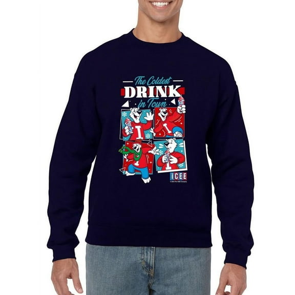 Coldest Drink In Town - ICEE Bear Retro Cool Graphic Men's Sweatshirt