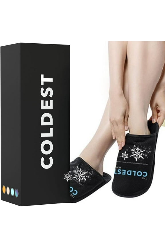 Ice Pack Slippers for Foot Injuries 2 Pack, Reusable Hot Cold Therapy Foot Ice Pack Gel Ice Slippers for Plantar Fasciitis Relief, Psoriatic Arthritis, (Large)