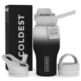 thumbnail image 1 of Coldest Sports Shaker Water Bottle with 3 Lids (Chug Lid, Straw Lid, Loop Lid) Tumbler with Handle, Fits Cup Holder (26 oz, Hyperspace White), 1 of 6