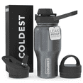 thumbnail image 1 of Coldest Sports Shaker Water Bottle with 3 Lids (Chug Lid, Straw Lid, Loop Lid) Tumbler with Handle, Fits Cup Holder (26 oz, Stardust Glitter), 1 of 6