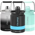 thumbnail image 1 of Coldest Sports Water Bottle - 1/2 Gallon (Straw Lid), Leak Proof, Vacuum Insulated Stainless Steel, Hot Cold, Double Walled, Thermo Mug, Metal Canteen (1/2 Gallon, Black), 1 of 6