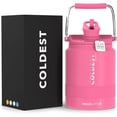 thumbnail image 1 of Coldest Sports Water Bottle - 1/2 Gallon (Straw Lid), Leak Proof, Vacuum Insulated Stainless Steel, Hot Cold, Double Walled, Thermo Mug, Metal Canteen (1/2 Gallon, Flaming o Pink), 1 of 7