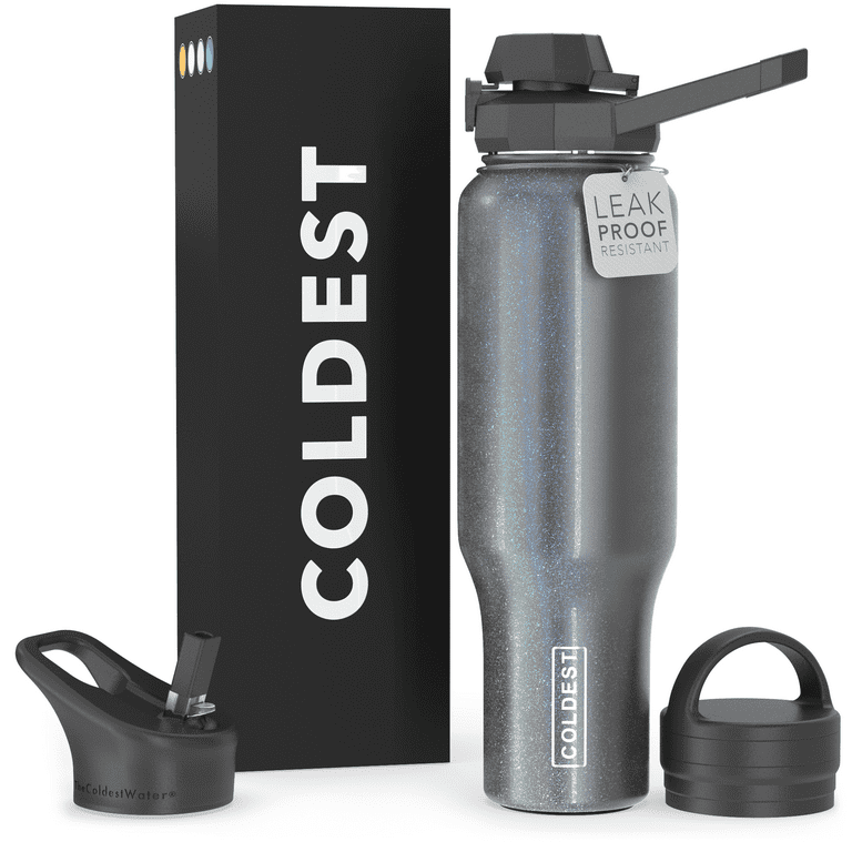 IRON °FLASK Sports Water Bottle - 24 Oz, 3 Lids (Spout Lid), Leak Proof,  Vacuum Insulated Stainless Steel, Hot Cold, Double Walled, Thermo Mug