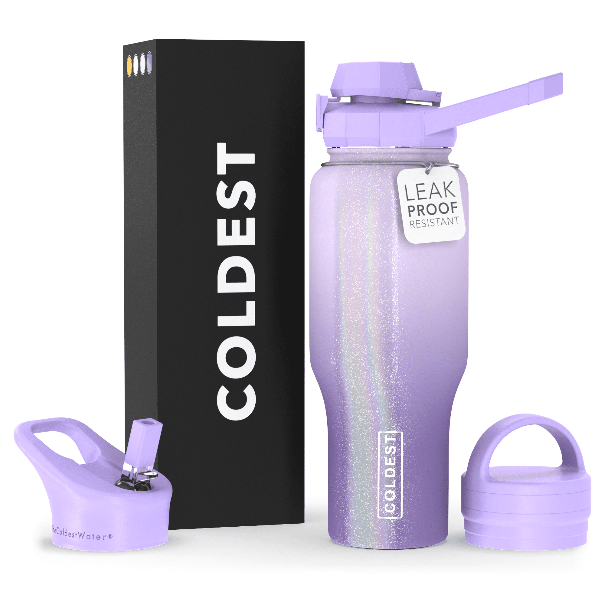 Konokyo 87oz (3Lid) Water Bottle - Large Capacity, Purple, Motivational Time Marker