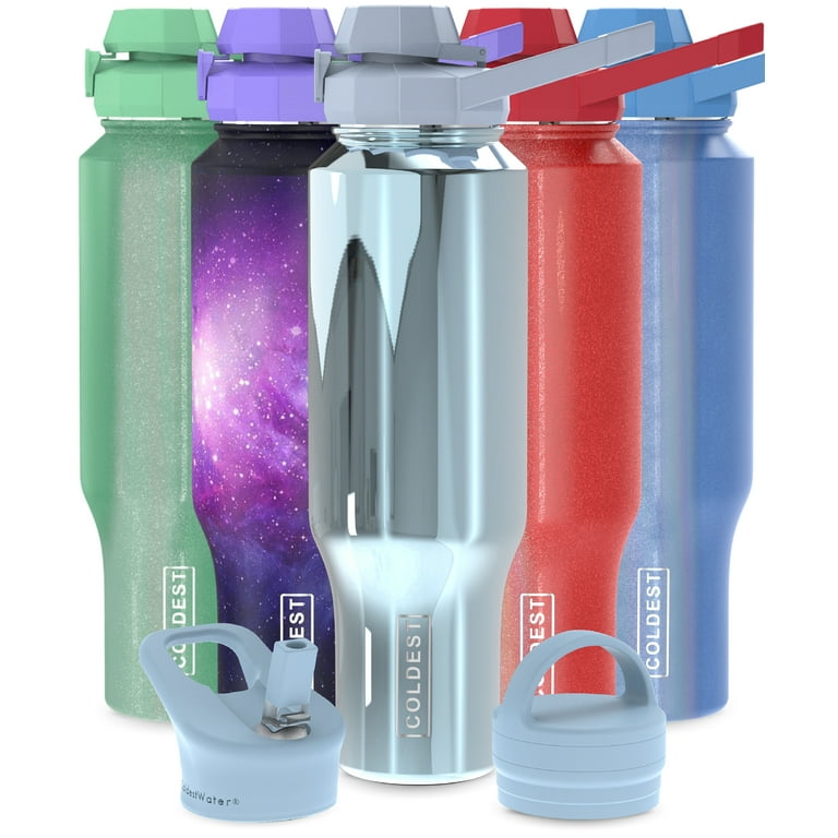  Coldest Sports Water Bottle - 3 Lids (Chug Lid, Straw