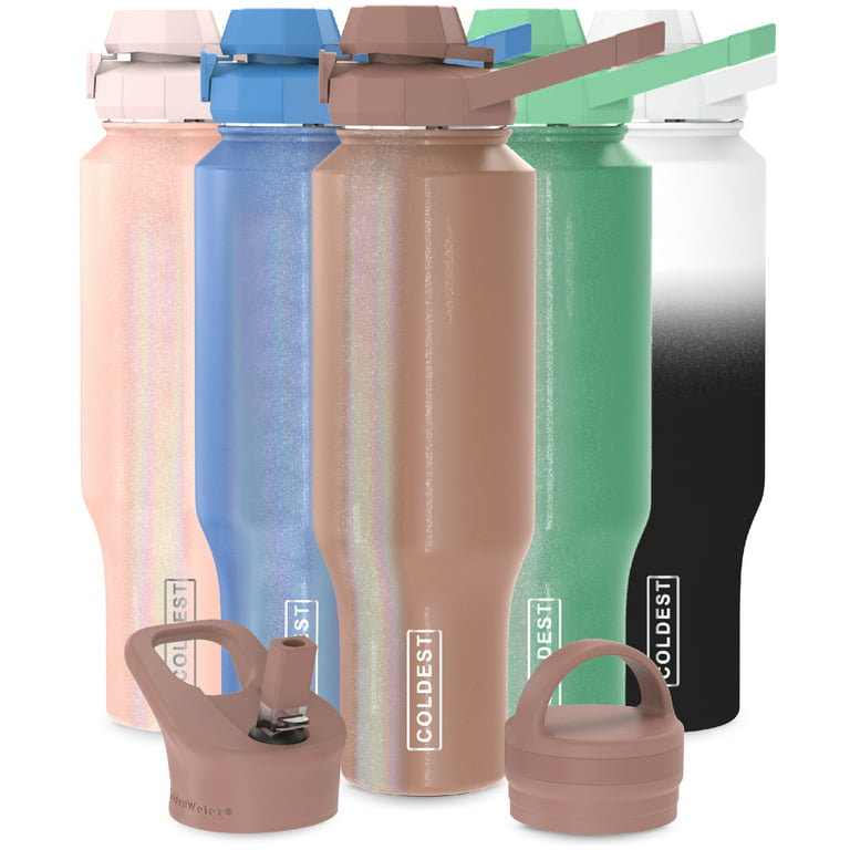 Coldest Sports Water Bottle - 3 Lids (Chug Lid, Straw Lid, Handle Lid) Tumbler with Handle on Lid Water Bottles Cup Vacuum Insulated Stainless Steel