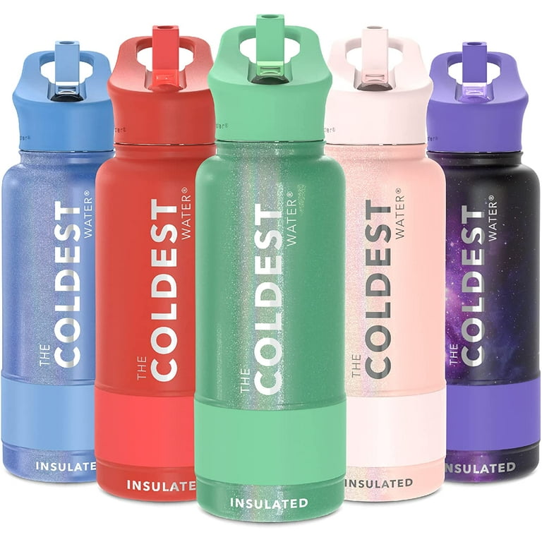 Coldest Sports Water Bottle - 32 oz (Straw Lid), Leak Proof, Vacuum  Insulated Stainless Steel, Hot Cold, Double Walled, Thermo Mug, Metal  Canteen (32 oz, Supernova Glitter) 