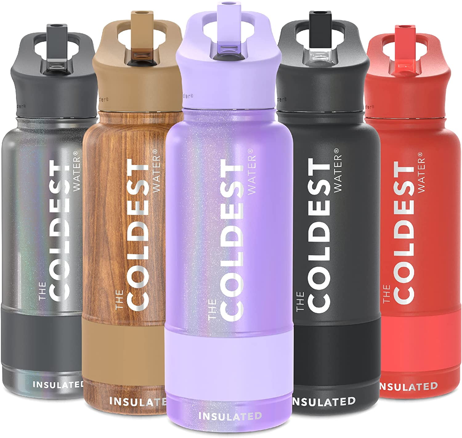 Insulated Stainless steel sports Water Bottle (Purple)