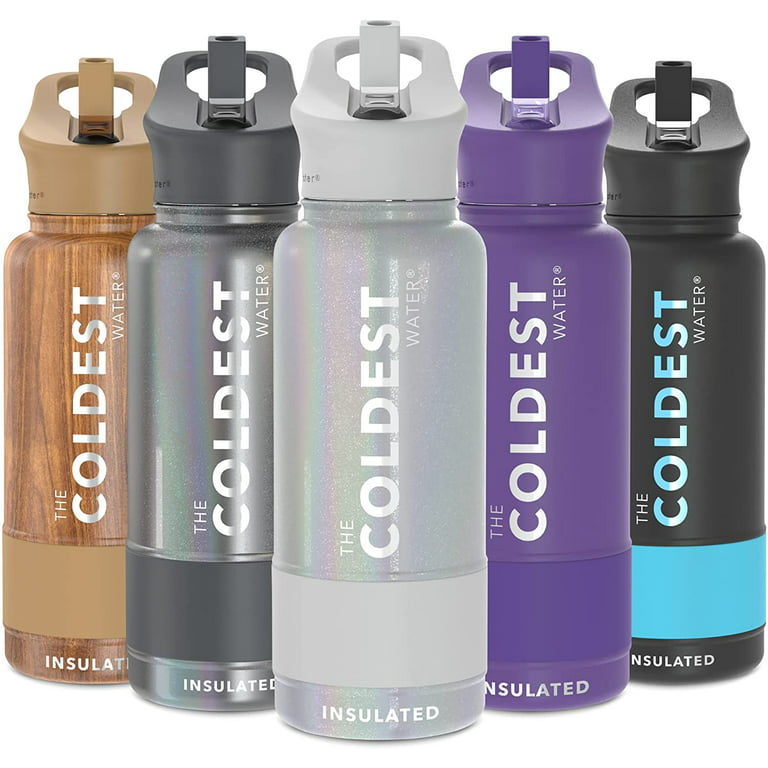 Coldest Sports Water Bottle 40 oz (Straw Lid), Leak Proof, Vacuum Insulated Stainless Steel, Hot Cold, Double Walled, Thermo Mug, Metal