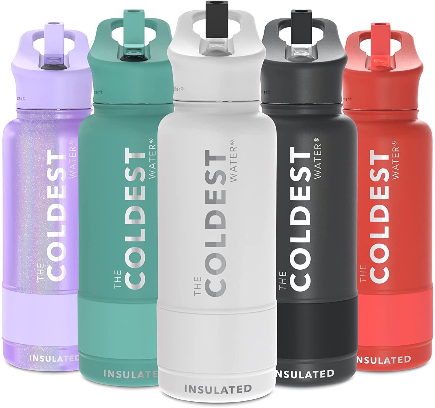 ICEWATER-32 oz, Insulated Water Bottle With Straw and Carry Handle,  Leakproof Lockable Lid with Soft…See more ICEWATER-32 oz, Insulated Water  Bottle