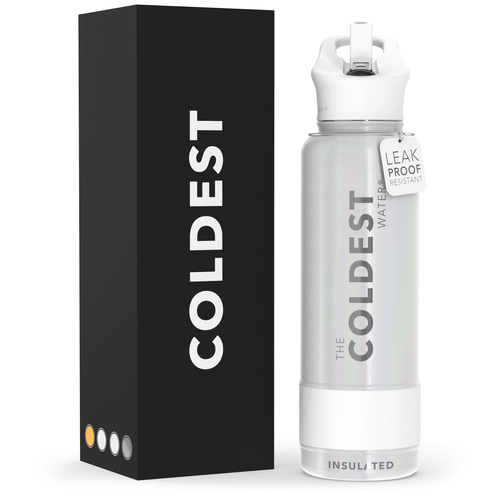 The Coldest Water Insulated Wide Mouth Cap 2.0 - Straw Lid With Flip Top For Stainless Steel Water Bottles, Jupiter Orange