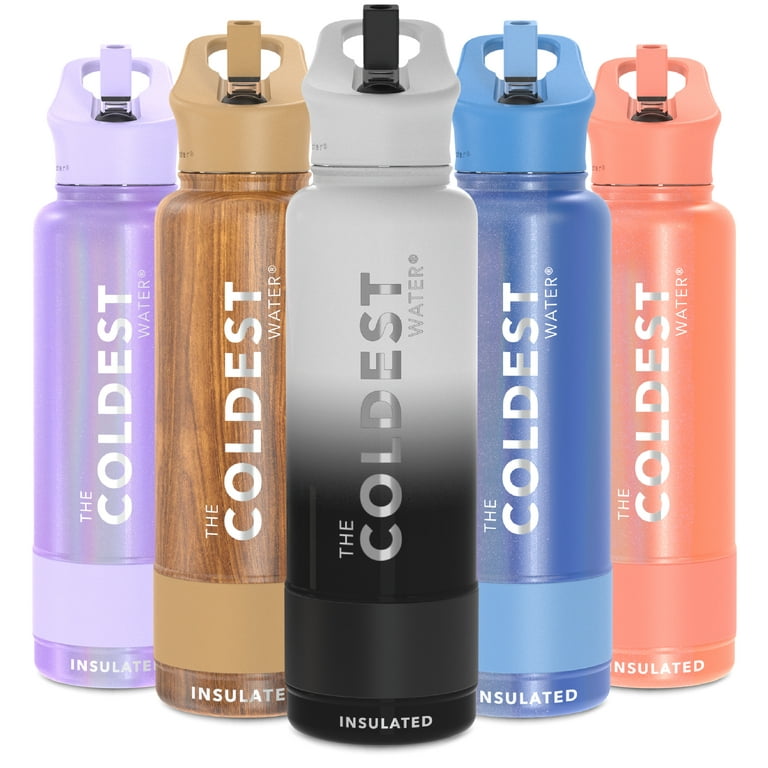 Coldest Sports Water Bottle - 40 oz (Straw Lid), Leak Proof, Vacuum  Insulated Stainless Steel, Hot Cold, Double Walled, Thermo Mug, Metal  Canteen (40 oz, Jupiter Orange) 