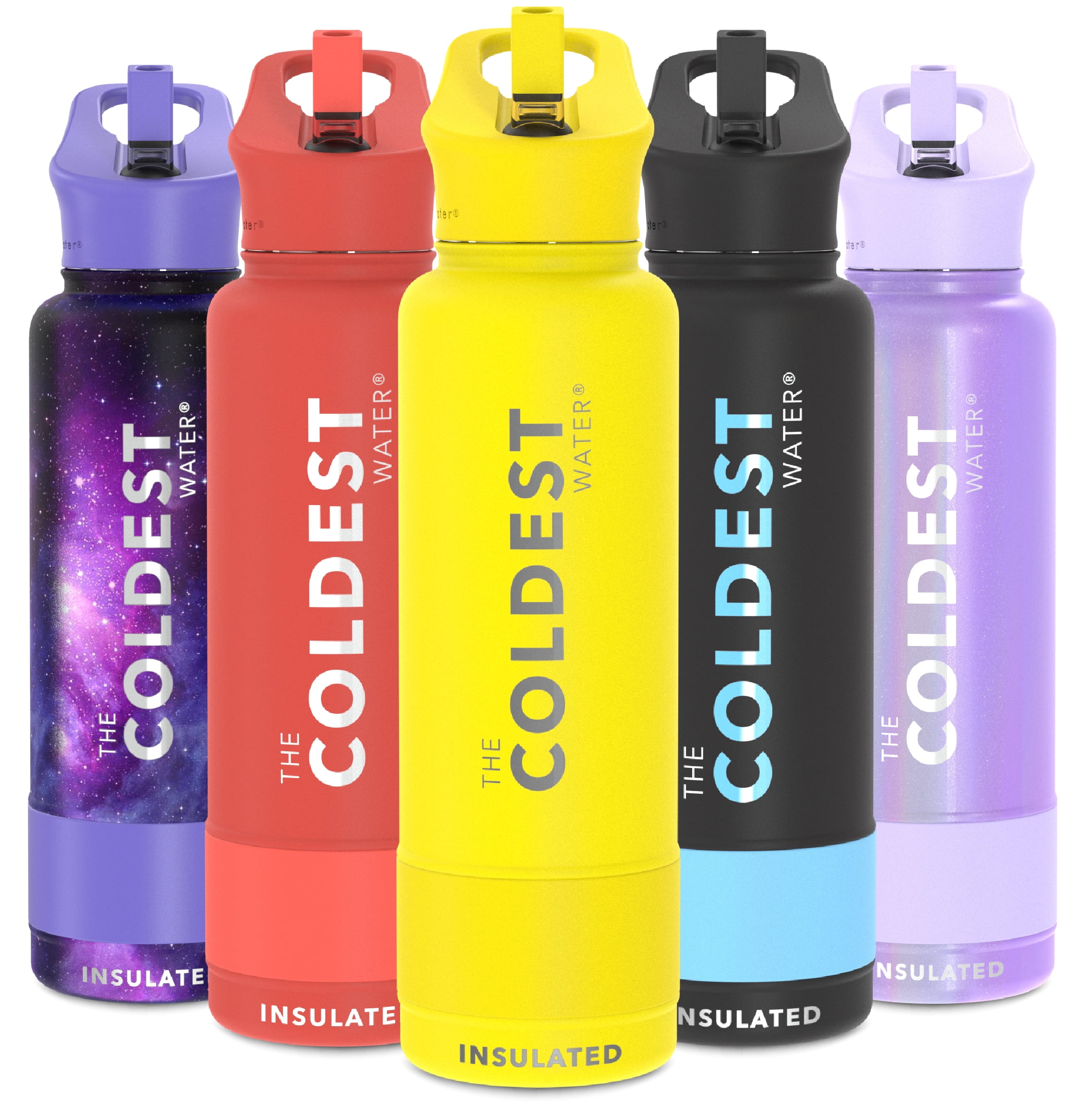 Coldest Sports Water Bottle 40 oz (Straw Lid), Leak Proof, Vacuum
