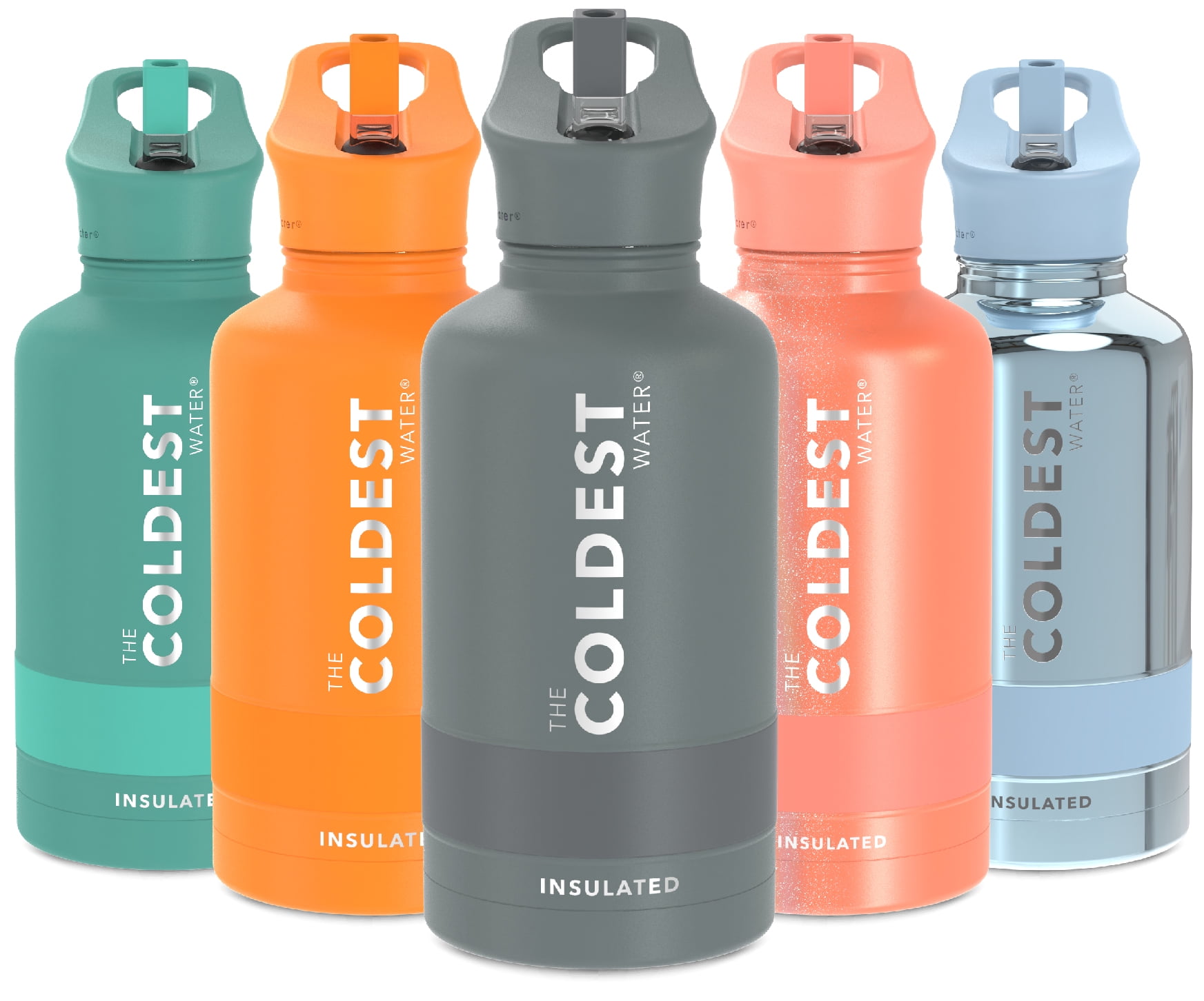 The Coldest Water 64 oz Stainless Steel Double Walled Sports Bottle