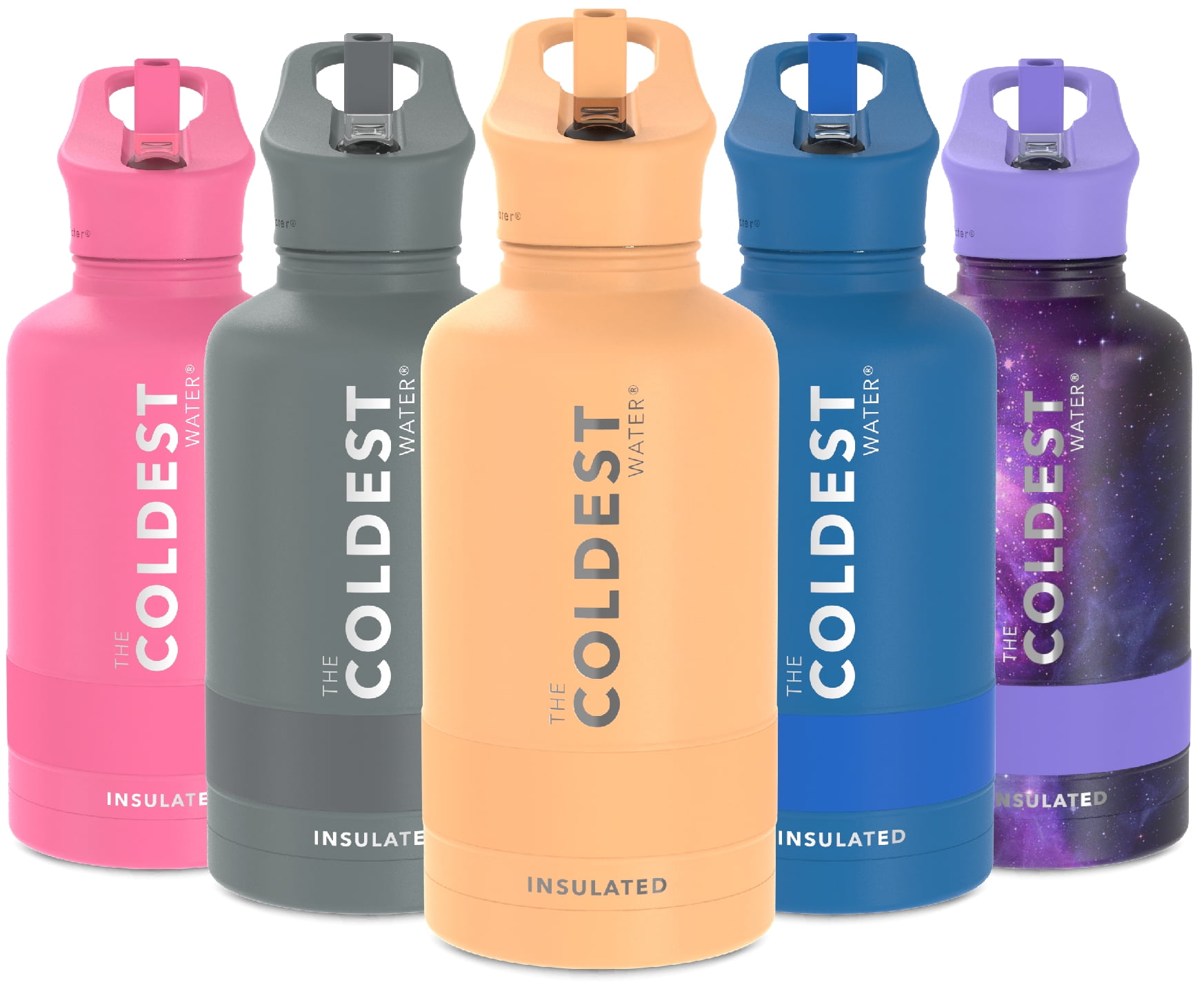Coldest Sports Water Bottle - Leak Proof, Double Walled Stainless Steel  Thermos, Cold & Hot Bottle ( Flamingo Pink, 64 Oz)