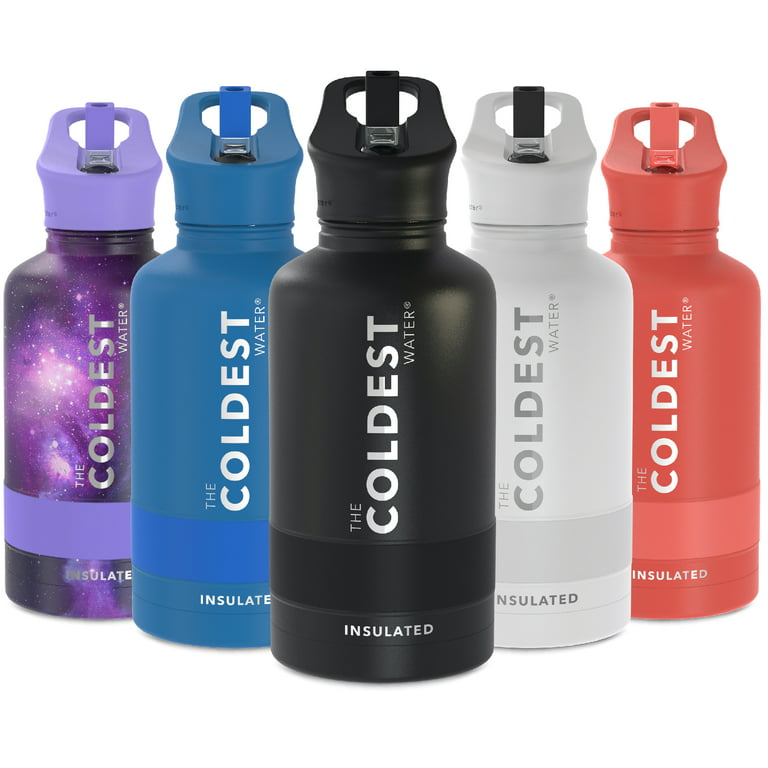 Coldest Sports Water Bottle 32 oz (Straw Lid), Leak Proof, Vacuum Insulated Stainless Steel, Hot Cold, Double Walled, Thermo Mug, Metal Canteen