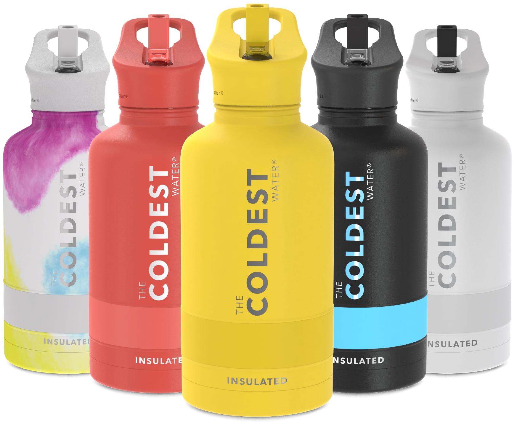 Coldest Insulated Water Bottle with Handle Lid, Leak Proof, Insulated  Modern Stainless Steel, Double Walled, Sport Thermos Bottles, Metal Flask