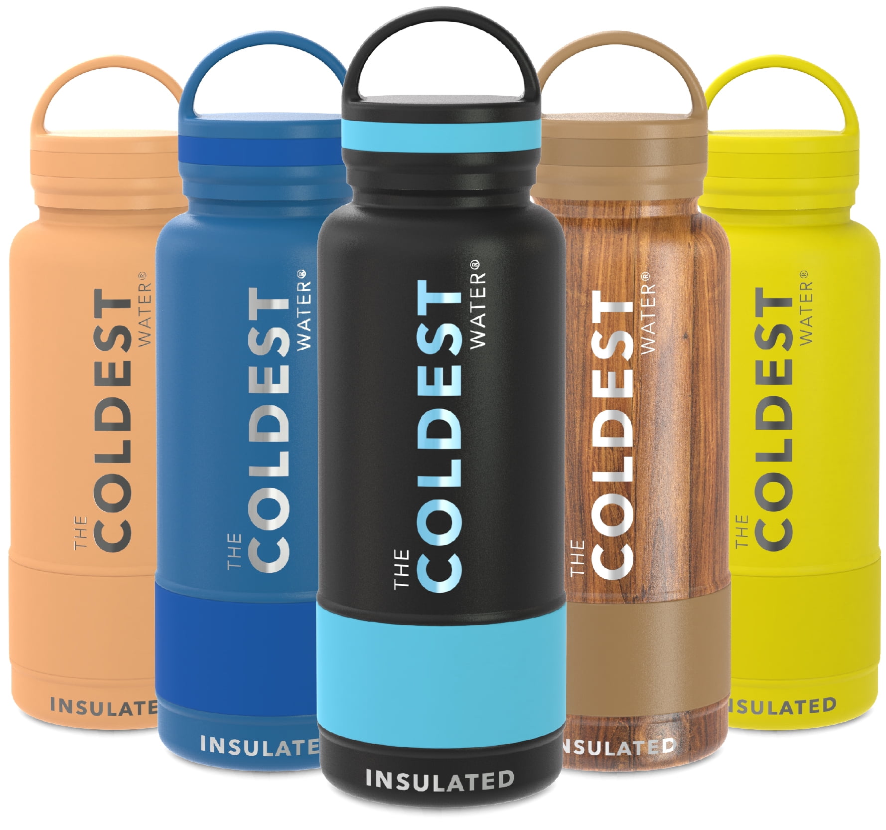 Coldest Sports Water Bottle - Leak Proof, Double Walled Stainless Steel  Thermos, Cold & Hot Bottle ( Crismon Red, 64 oz) 